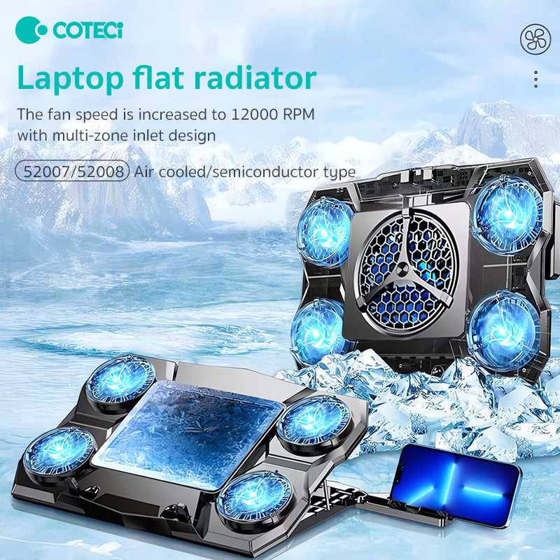 Premium Qualität Jomaa RGB Gaming Laptop Stand | Luftkühler Notebook-Halter mit 6 Lüftern | Basis geeignet für 12-17 Laptops