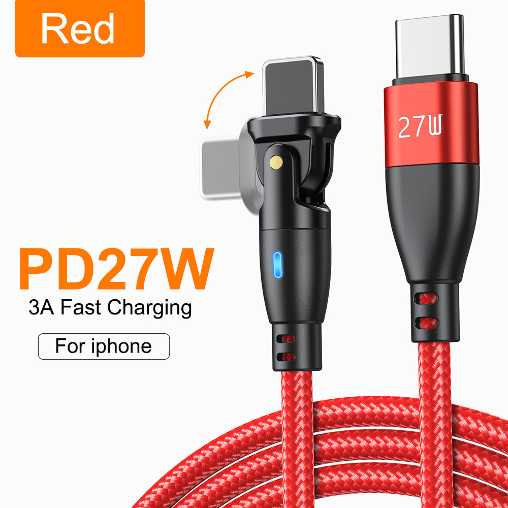 High Durability & Premium 3A Schnellladekabel Typ C für Samsung 180 Rotation Apple iPhone Kabel Realme - Phone Heaven Zone