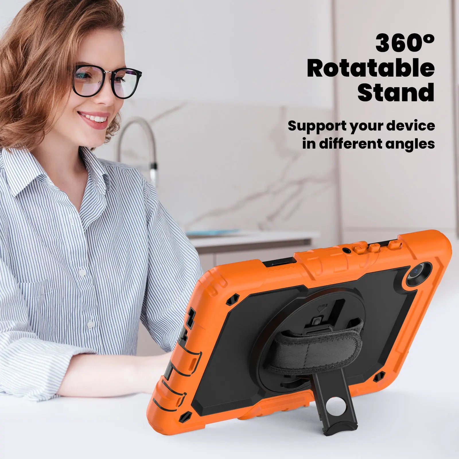 Premium Case: Apple iPad Hülle mit militärischem Schutz & Handschlaufe - Robustes Gehäuse & Cover für 10,2" 9. Gen, 9,7
