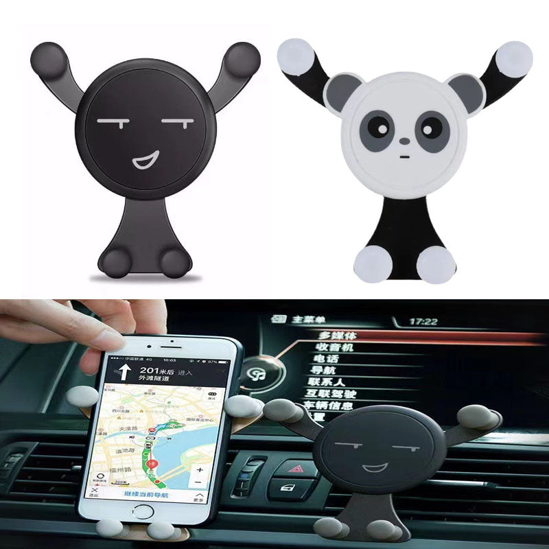 Hochwertiges Schwerkraft Auto Telefonhalter Air Vent Clip mit Lächeln Gesicht Mobilhalterung für Apple iPhone 15/14/13/12