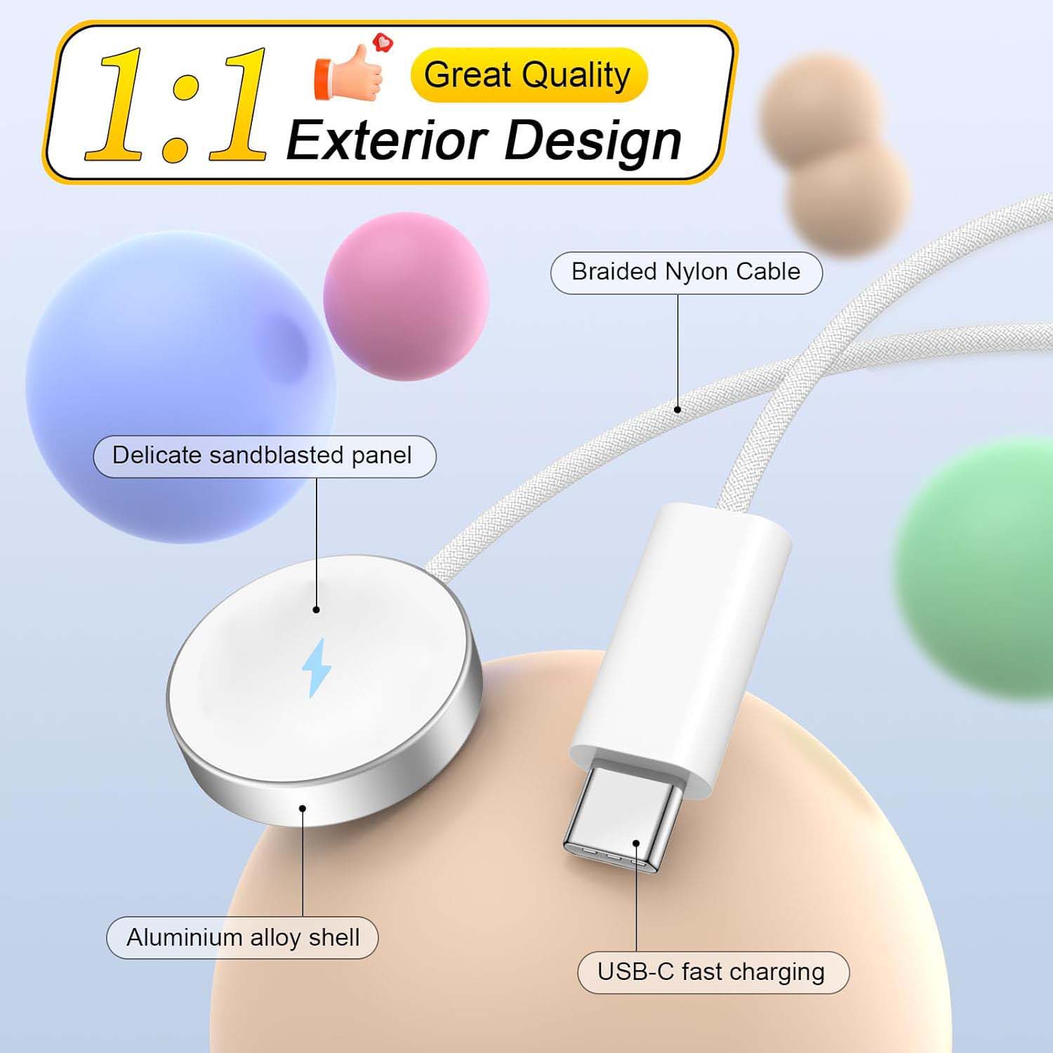 Hochwertiges Kabel für Apple iWatch Wireless Charger Watch 9 8 7 6 Laden | Prämie USB Lightning Ladekabel - Phone Heaven Zone