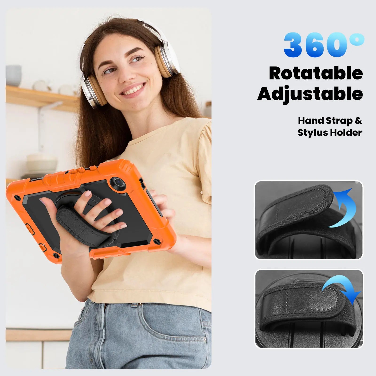 Premium Case: Apple iPad Hülle mit militärischem Schutz & Handschlaufe - Robustes Gehäuse & Cover für 10,2" 9. Gen, 9,7