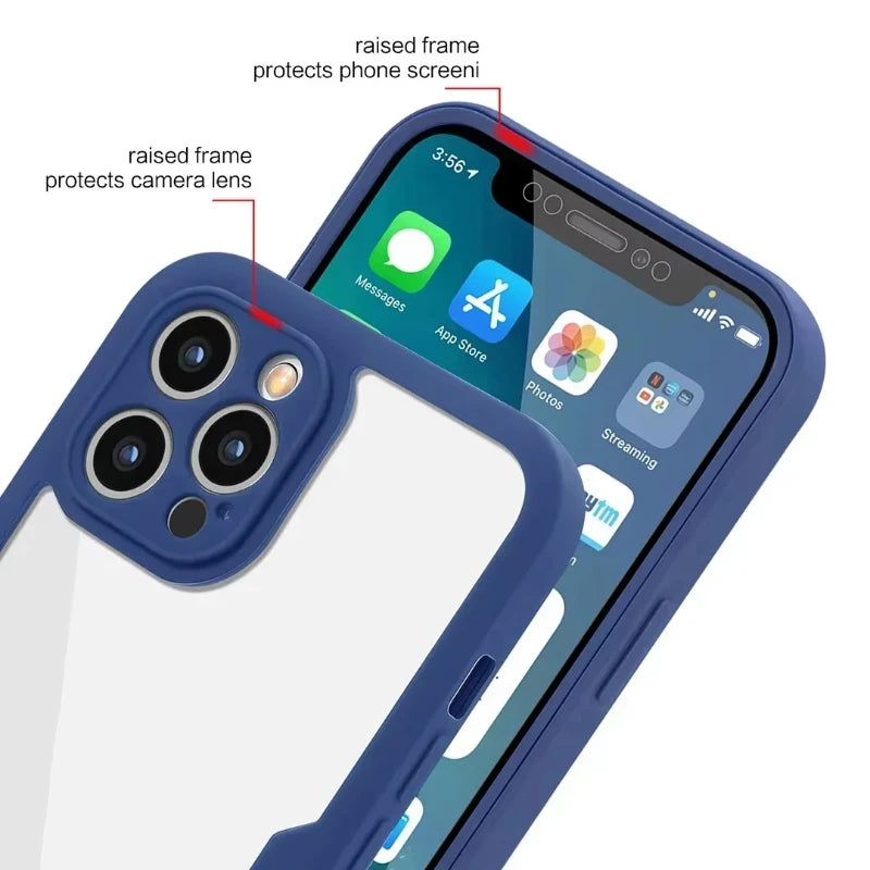 High-Quality Transparent 360-Degree Silicone Protection iPhone Case with MagSafe | 360-Degree Protection and Camera Lens Cover for Apple iPhone 16/16e, 15, 14, 13, 12 Pro Max, Pro, Plus & Mini Cover | Armor Case and Bumper Cover | Premium Phone Case
