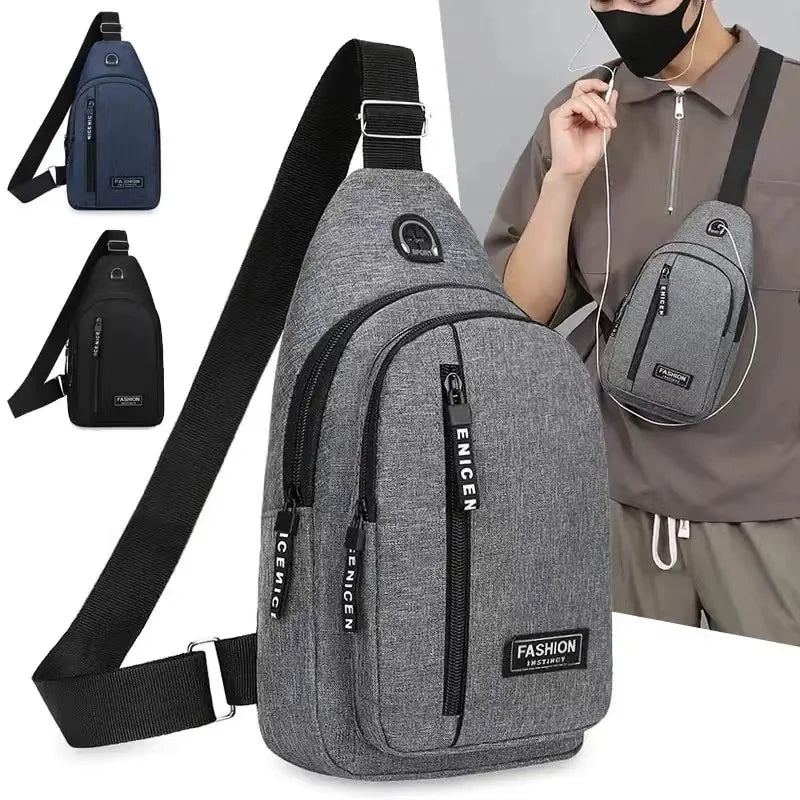 Hochwertige Neue Multifunktions-Brusttasche 2024: Herrenmode Trend aus Oxford Stoff, koreanischer Stil, Lässig und Wasserdicht - Phone Heaven Zone