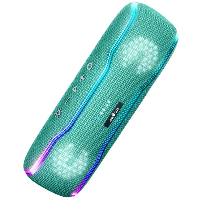 Premium Outdoor-Lautsprecher: Tragbar, IPX7 Wasserdicht, 25W, Buntes Licht, BT 5.3 Stereo-Soundbox | Kompatibel mit Apple