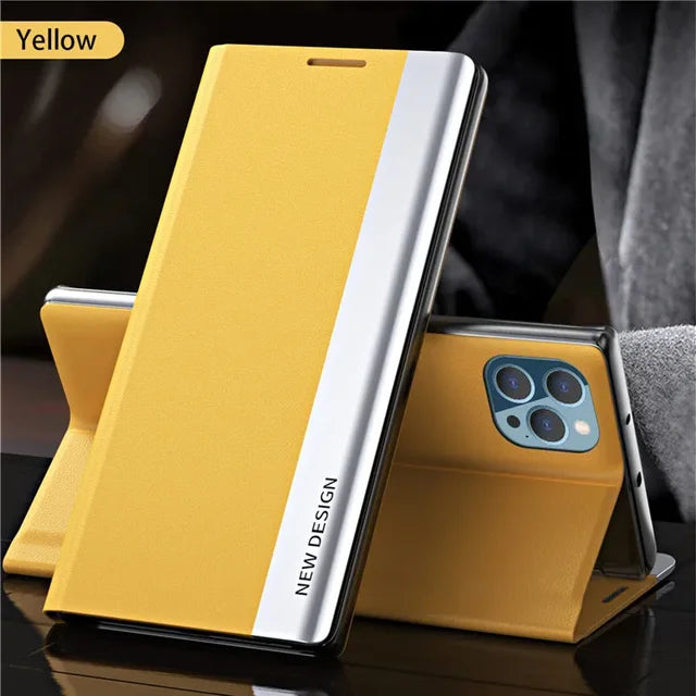 Premium Flip Book Cover with Magnetic Closure and Stand Function iPhone Case | MagSafe Flip Cover Case for Apple iPhone 16/15/14/13/12 Pro Max, Plus, Mini - Versatile Protective Cover