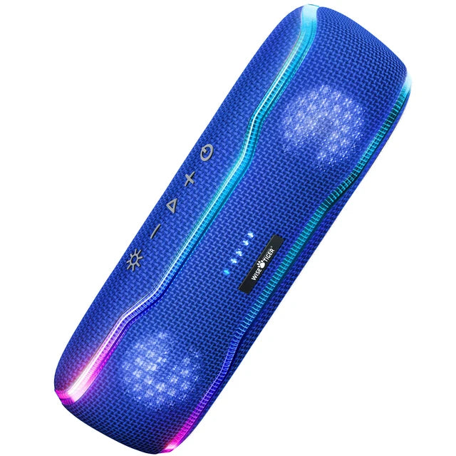 Premium Outdoor-Lautsprecher: Tragbar, IPX7 Wasserdicht, 25W, Buntes Licht, BT 5.3 Stereo-Soundbox | Kompatibel mit Apple