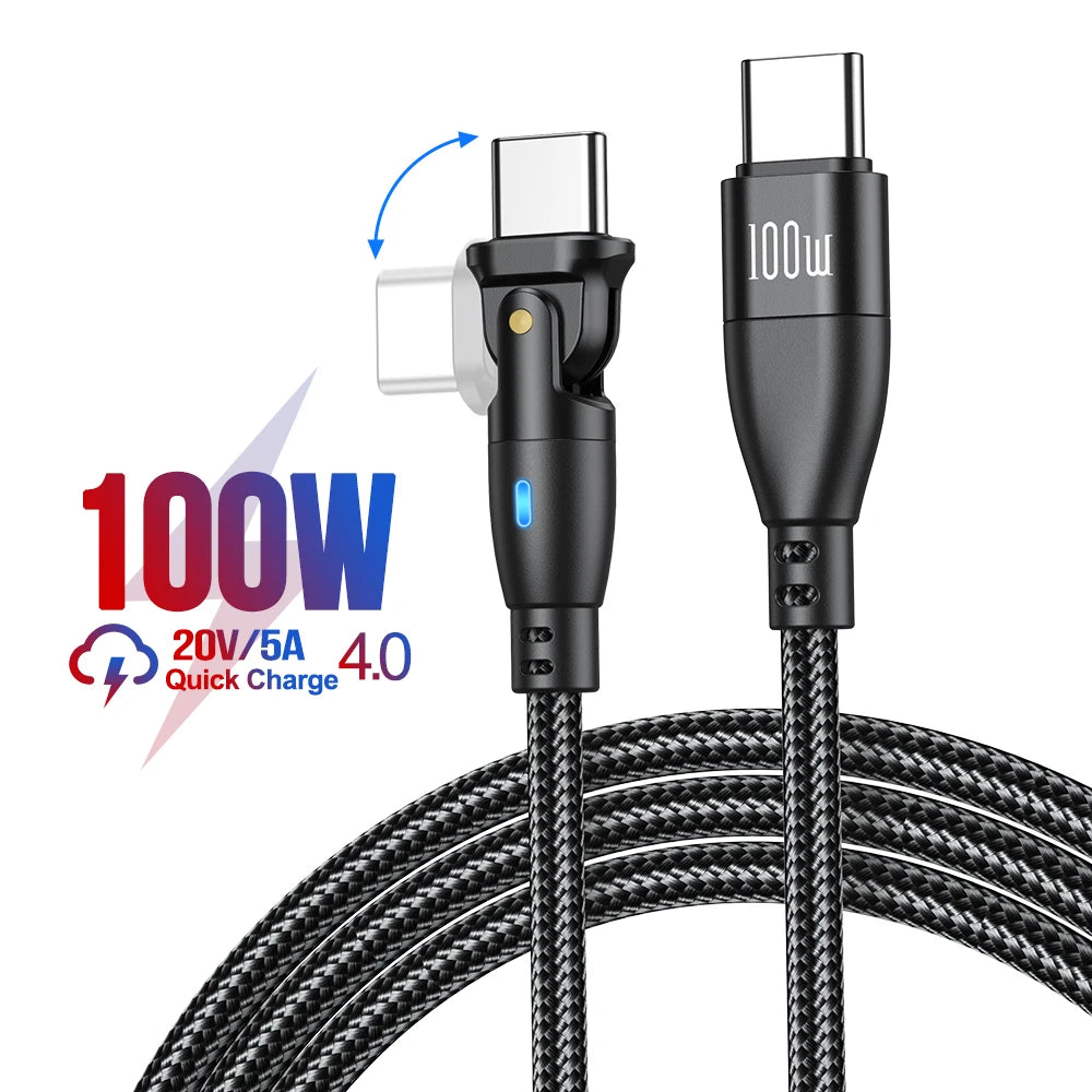 High Durability & Premium 3A Schnellladekabel Typ C für Samsung 180 Rotation Apple iPhone Kabel Realme - Phone Heaven Zone