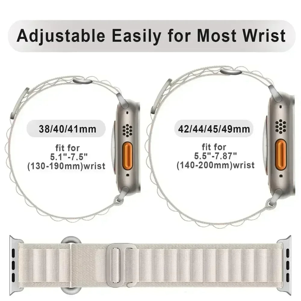 Armband für Apple Watch Serie 10/9/8/7/6/5/4/3/2/1 & Ultra 2/1, SE: 2024, 2023, 2022, 2021, 2020, 2019,  | Alpin Loop Premium