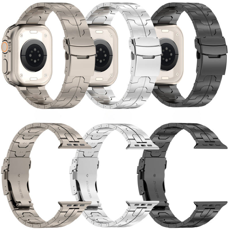 Luxus Apple Watch Armband 41mm 45mm 40mm 44mm - Herren Business Edelstahl-Armband für iWatch Serie 9 8 7  - Phone Heaven Zone