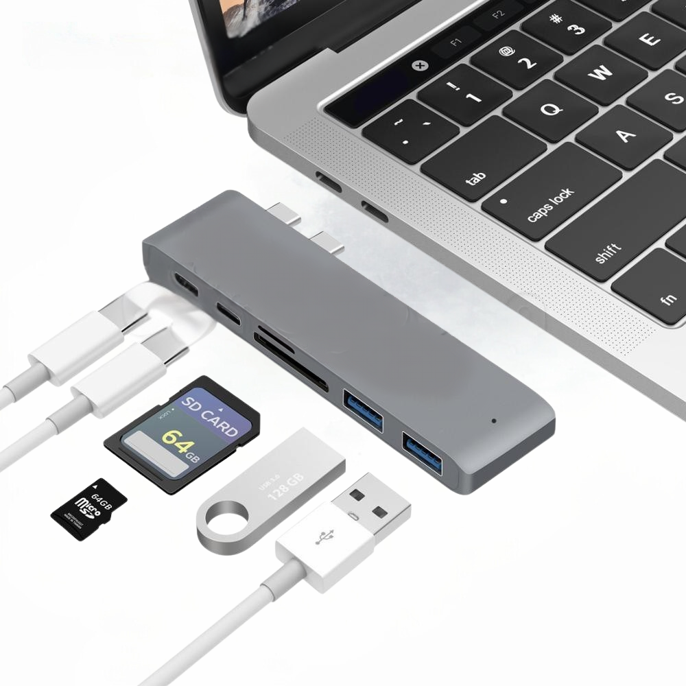 Premium USB-C Hub with HDMI 4K Adapter & Thunderbolt 3: USB 3.1 Type-C to 3.0 Hub - Enhanced Connectivity for Macbook Air/Pro/M3/M2/M1: 16,14,13-inch | 2024/2023/2022/2020 Series  Chips