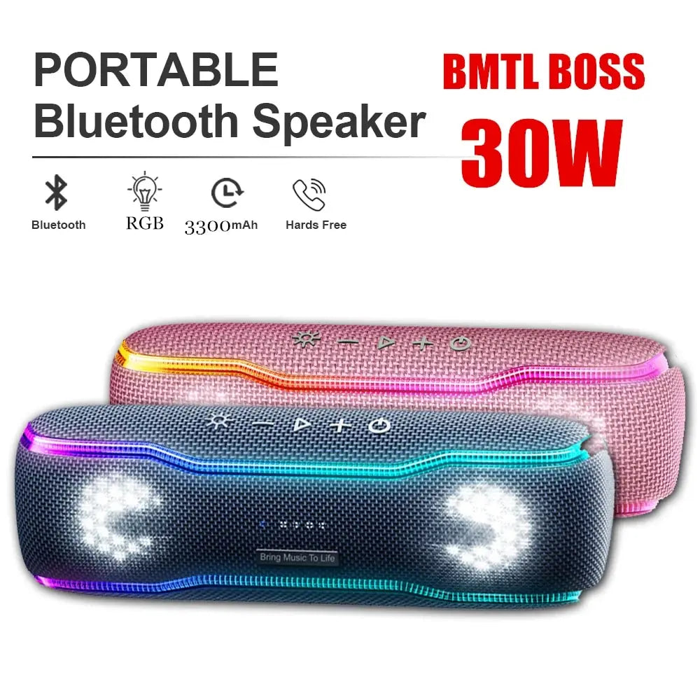 Premium Outdoor-Lautsprecher: Tragbar, IPX7 Wasserdicht, 25W, Buntes Licht, BT 5.3 Stereo-Soundbox | Kompatibel mit Apple