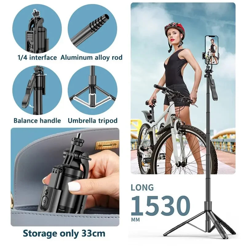 Premium kabelloser Selfie-Stick Stativ-Stand für GoPro Action  Kameras und Smartphones, stabiles Gleichgewicht für Live