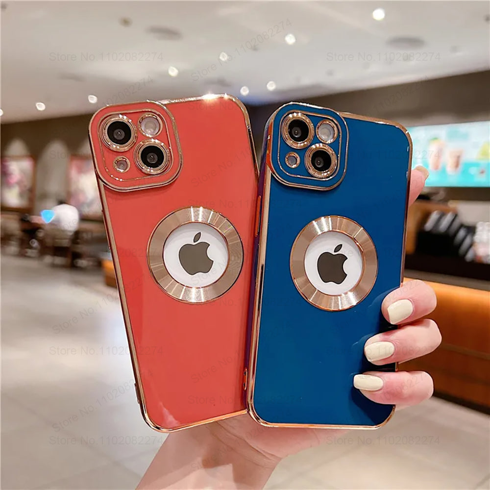Luxury Apple iPhone Case | MagSafe Compatible, Camera Lens Protection, Screen Protection | Ultra Thin, Shockproof, Magnetic, Full All-Around Protection Cover – Crystal Clear Glass, Plated Edges, Silicone Design, Durable & Elegant