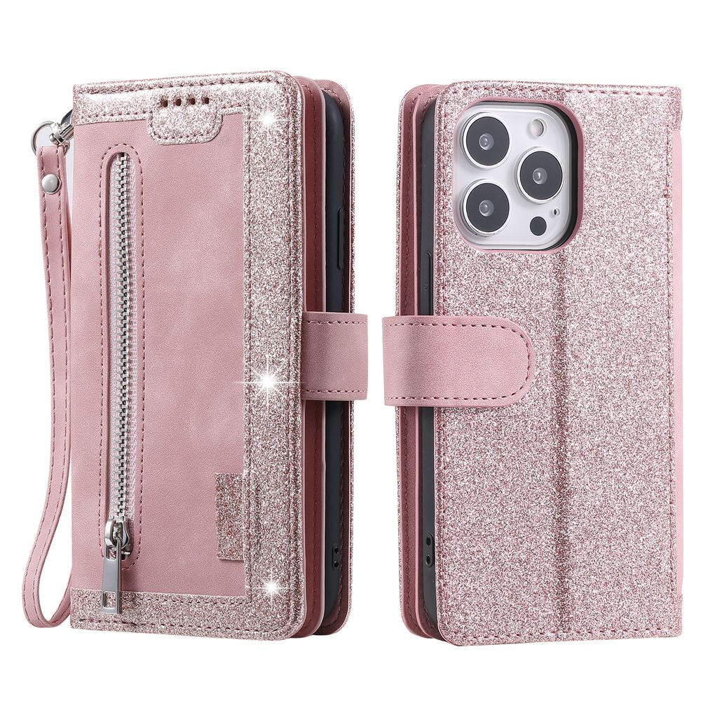 High-Quality Leather iPhone Case with Zipper, Card Holder, Stand, and Strap | Flip Cover Case for Apple iPhone 16/16e, 15, 14, 13, 12 Pro Max, Pro, Plus & Mini - Versatile Protective Cover