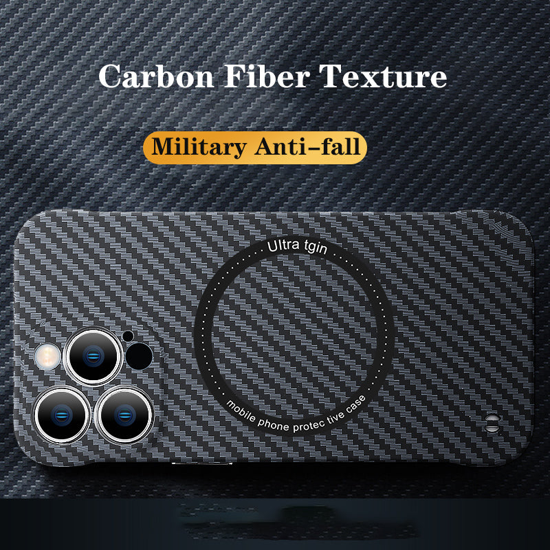 High-Quality Carbon Fiber Magnetic iPhone Case | MagSafe Case with 360-Degree Protection & Camera Lens Cover for Apple iPhone 16/16e, 15, 14, 13, 12 Pro Max, Pro, Plus & Mini Cover | Shockproof Phone Case with Armor Shell & Premium Protective Bumper Cover