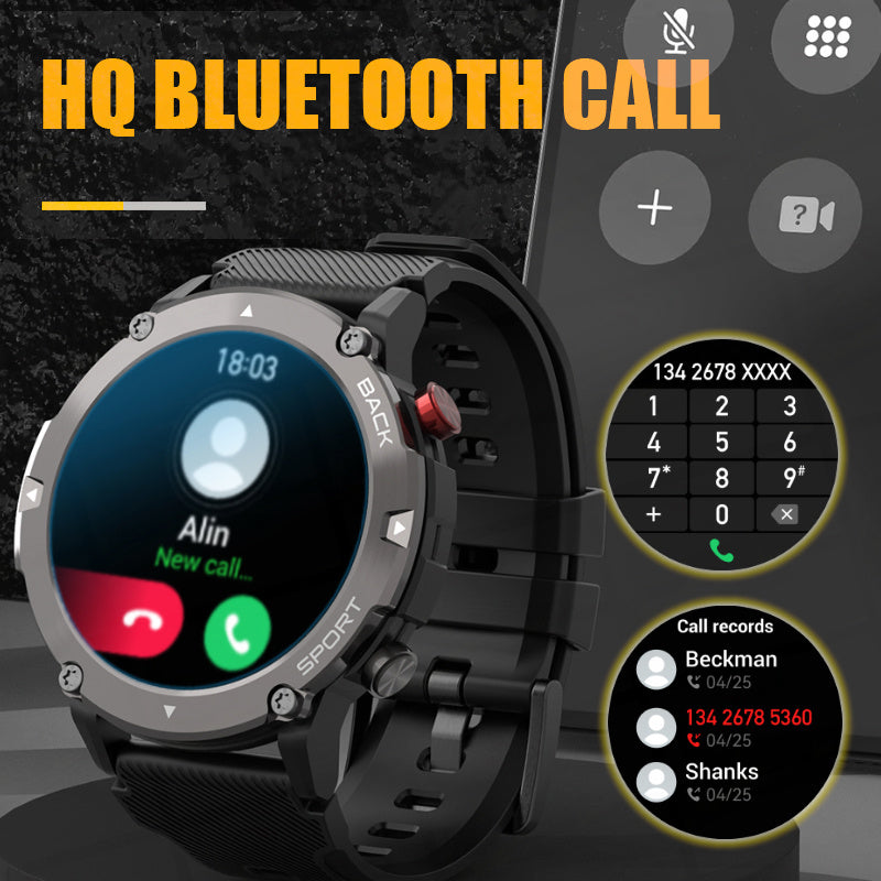 Premium Outdoor Smartwatch with GPS, Compass, NFC Access, IP68 Waterproof, Fitness & Health Tracker, 400mAh Battery, Heart Rate Monitor – Rugged Full-Touch Watch for Men & Women, Unisex Design, Ideal for Hiking, Sports & Daily Use
