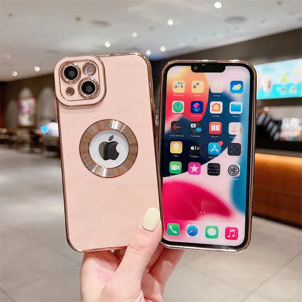 Luxury Apple iPhone Case | MagSafe Compatible, Camera Lens Protection, Screen Protection | Ultra Thin, Shockproof, Magnetic, Full All-Around Protection Cover – Crystal Clear Glass, Plated Edges, Silicone Design, Durable & Elegant