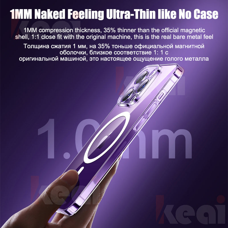 Luxury Ultra-Thin iPhone Case with MagSafe: 360° Full Metal and Glass Protection, Magnetic Adsorption | Shockproof with Glass Lens Camera Protection | Stylish Phone Cover for Apple iPhone 16/16e, 15, 14, 13, 12 Pro Max, Pro, Plus & Mini