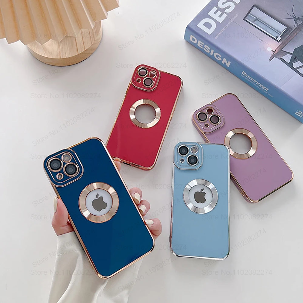 Luxury Apple iPhone Case | MagSafe Compatible, Camera Lens Protection, Screen Protection | Ultra Thin, Shockproof, Magnetic, Full All-Around Protection Cover – Crystal Clear Glass, Plated Edges, Silicone Design, Durable & Elegant