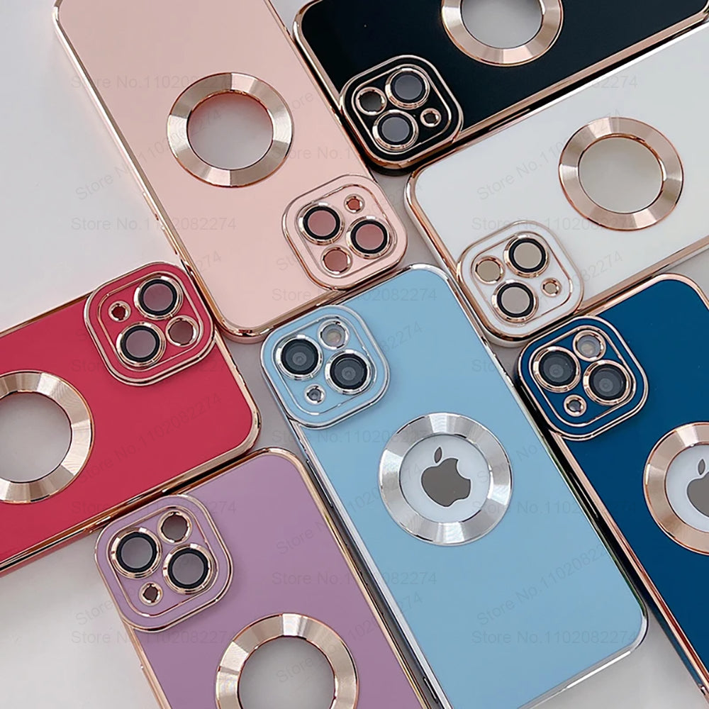 Luxury Apple iPhone Case | MagSafe Compatible, Camera Lens Protection, Screen Protection | Ultra Thin, Shockproof, Magnetic, Full All-Around Protection Cover – Crystal Clear Glass, Plated Edges, Silicone Design, Durable & Elegant