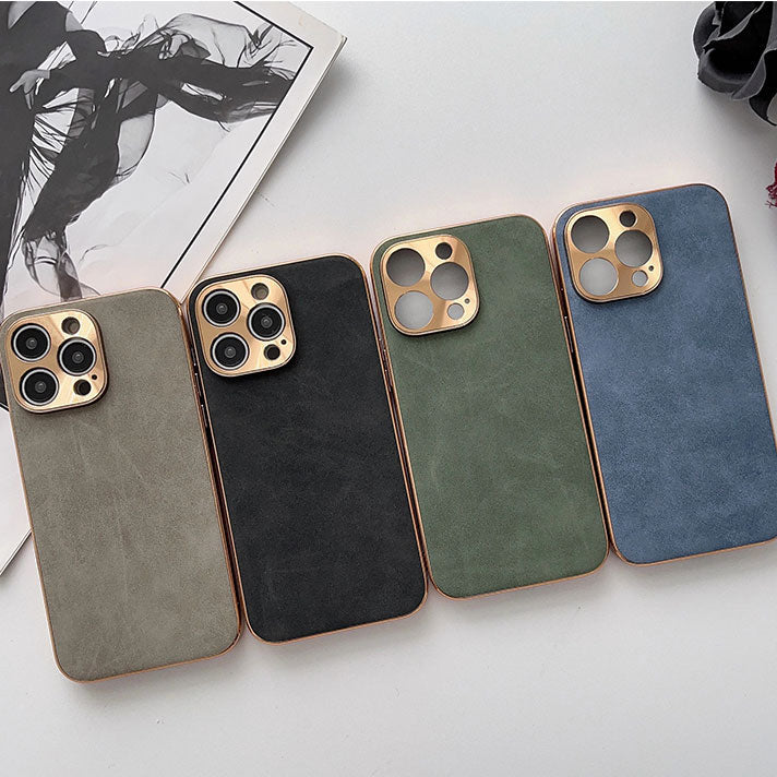 Personalized Luxury Apple iPhone Case | Names, Initials, Symbols & Numbers | MagSafe Leather Case with Metallic Gold Camera Protection for iPhone 16/15/14/13/12 Pro Max Plus Mini
