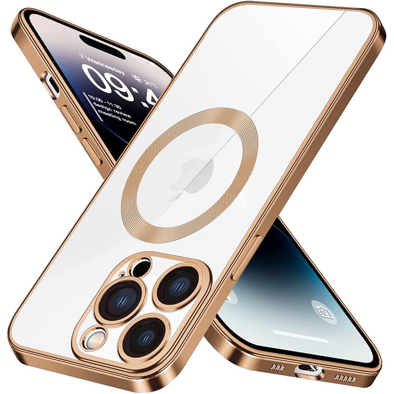 Luxury Ultra-Thin iPhone Case with MagSafe: 360° Full Metal and Glass Protection, Magnetic Adsorption | Shockproof with Glass Lens Camera Protection | Stylish Phone Cover for Apple iPhone 16/16e, 15, 14, 13, 12 Pro Max, Pro, Plus & Mini