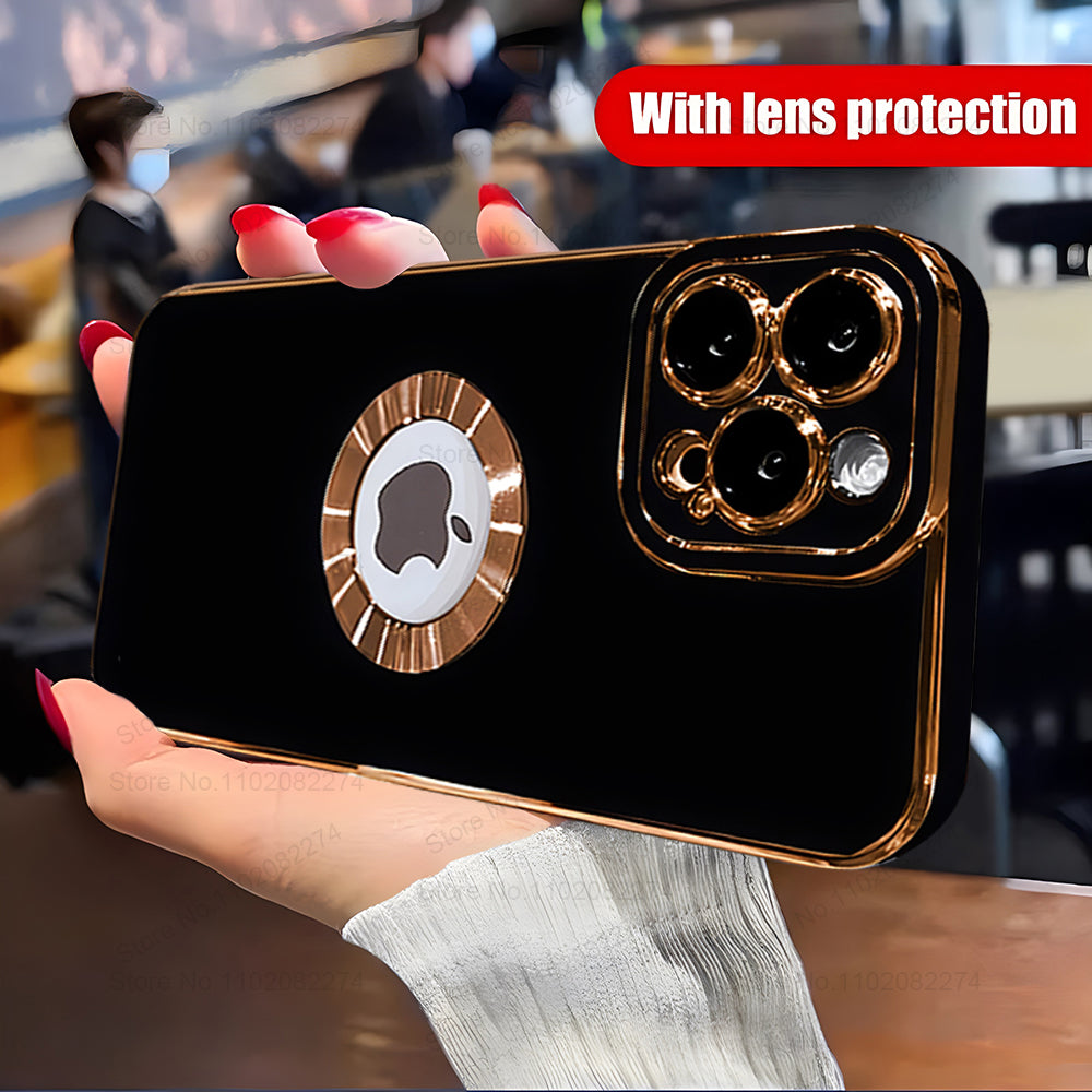 Luxury Apple iPhone Case | MagSafe Compatible, Camera Lens Protection, Screen Protection | Ultra Thin, Shockproof, Magnetic, Full All-Around Protection Cover – Crystal Clear Glass, Plated Edges, Silicone Design, Durable & Elegant