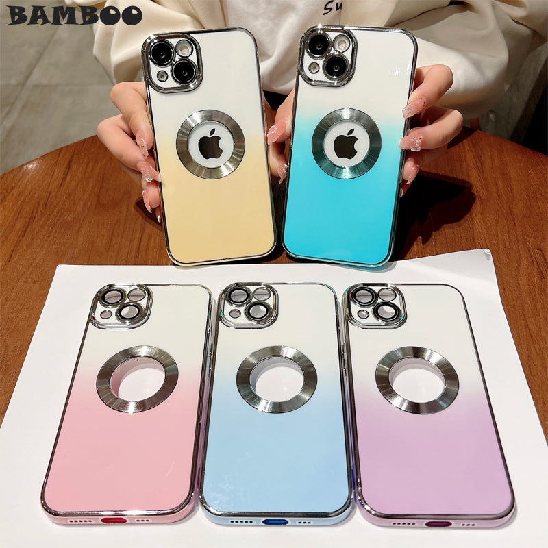 Luxury Apple iPhone Case | MagSafe Compatible, Camera Lens Protection, Screen Protection | Ultra Thin, Shockproof, Magnetic, Full All-Around Protection Cover – Crystal Clear Glass, Plated Edges, Silicone Design, Durable & Elegant