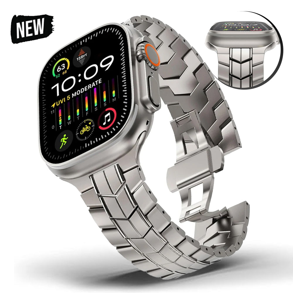 Luxus Apple Watch Armband 41mm 45mm 40mm 44mm - Herren Business Edelstahl-Armband für iWatch Serie 9 8 7  - Phone Heaven Zone