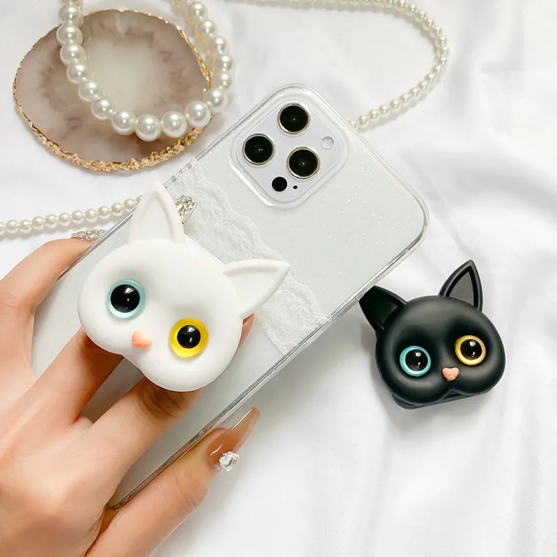 Luxury Air Sac Telefon Halter Griptok Kawaii 3D Katze Handy Finger Ring | Stand Grip Tok Handy Zubehör  iPhone | Stylischer