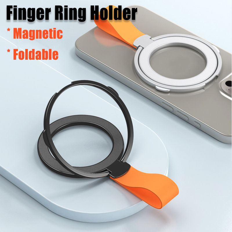Hochwertiger Magnetischer Handy-Ringhalter für MagSafe, Telefonständer mit Riemen: Kompatibel mit Apple iPhone 15/14/13/12