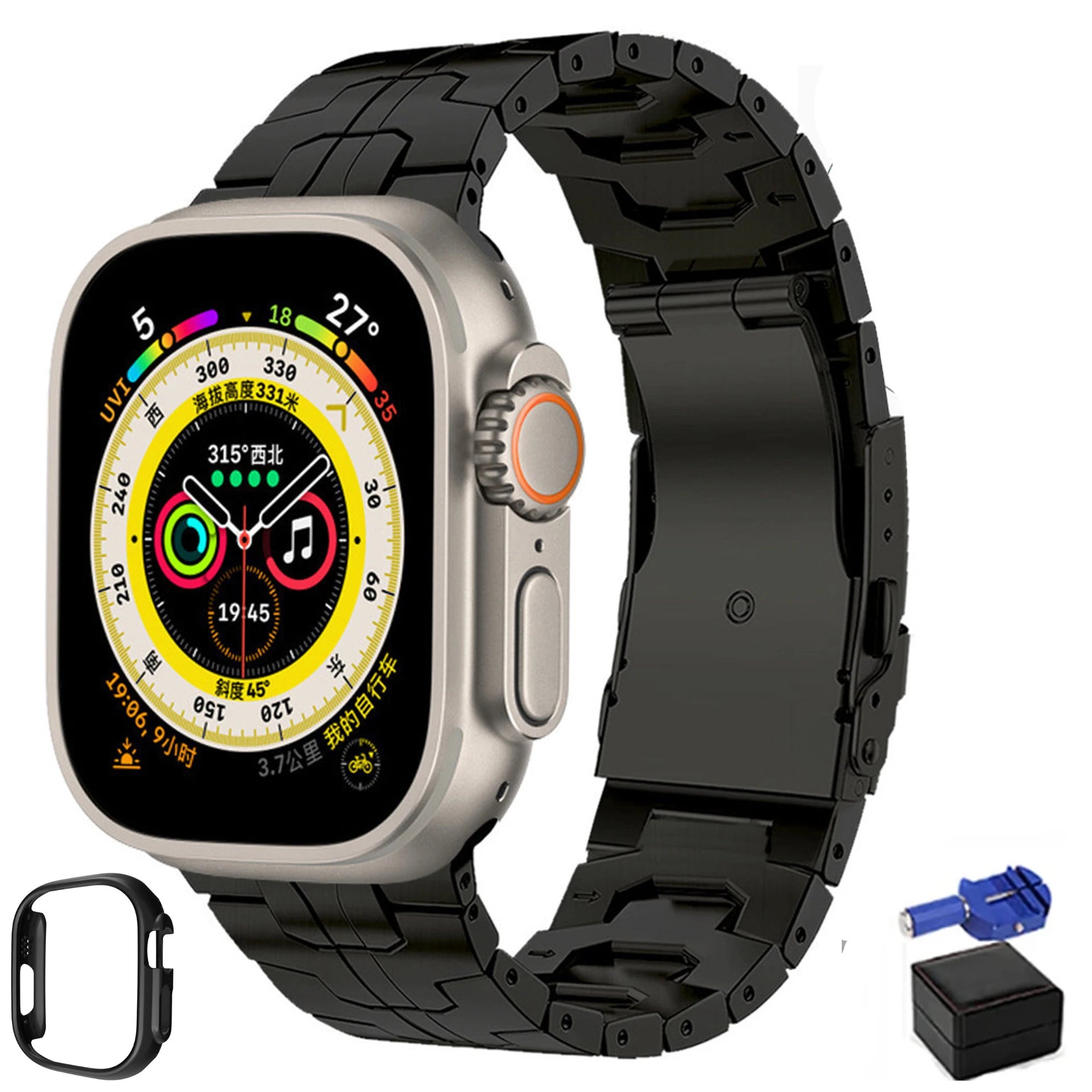 Luxus Apple Watch Armband 41mm 45mm 40mm 44mm - Herren Business Edelstahl-Armband für iWatch Serie 9 8 7  - Phone Heaven Zone