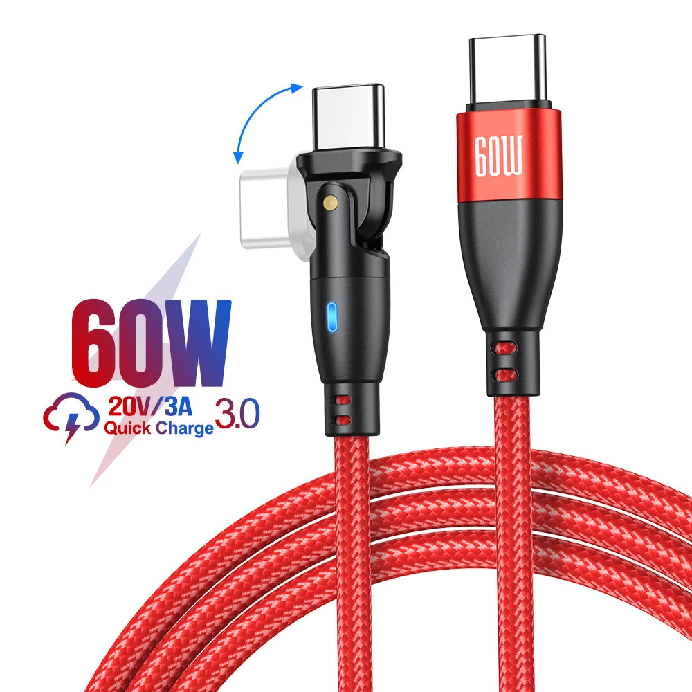 High Durability & Premium 3A Schnellladekabel Typ C für Samsung 180 Rotation Apple iPhone Kabel Realme - Phone Heaven Zone