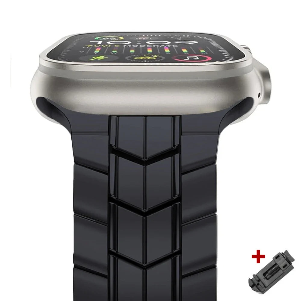Luxus Apple Watch Armband 41mm 45mm 40mm 44mm - Herren Business Edelstahl-Armband für iWatch Serie 9 8 7  - Phone Heaven Zone