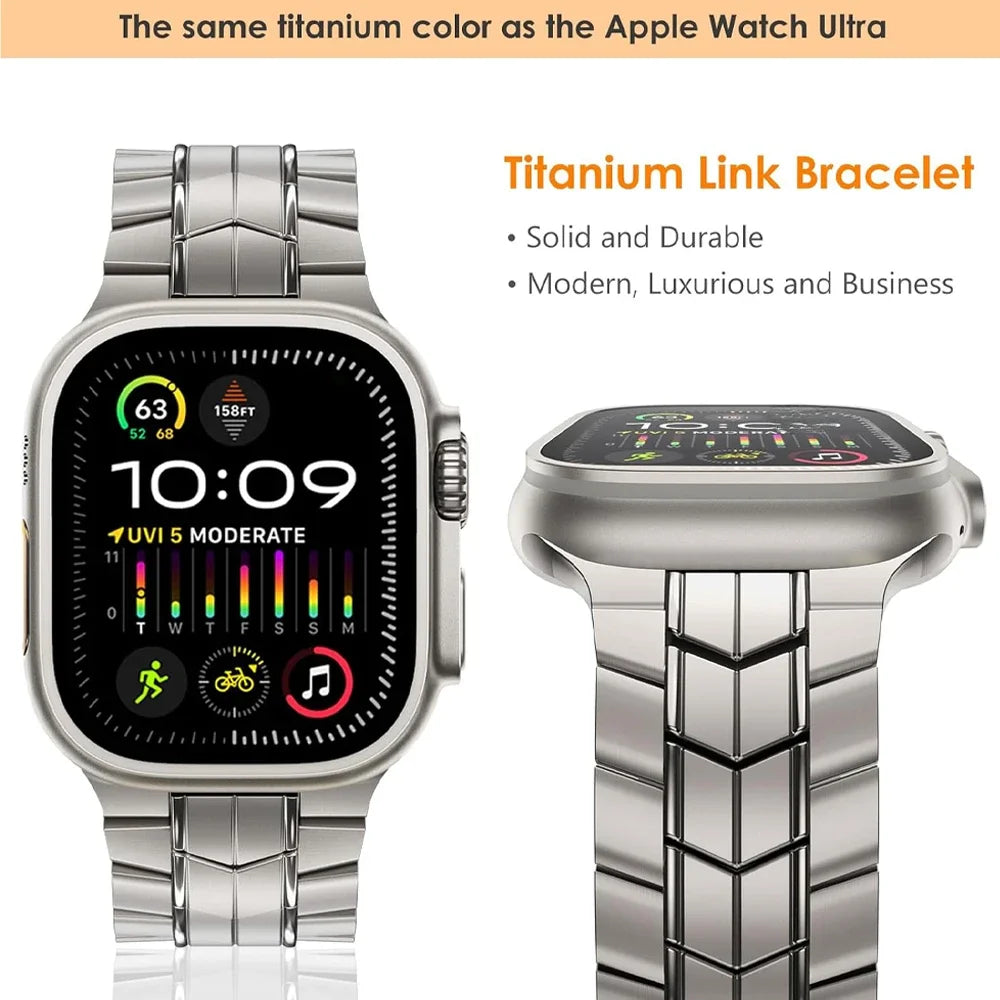 Luxus Apple Watch Armband 41mm 45mm 40mm 44mm - Herren Business Edelstahl-Armband für iWatch Serie 9 8 7  - Phone Heaven Zone