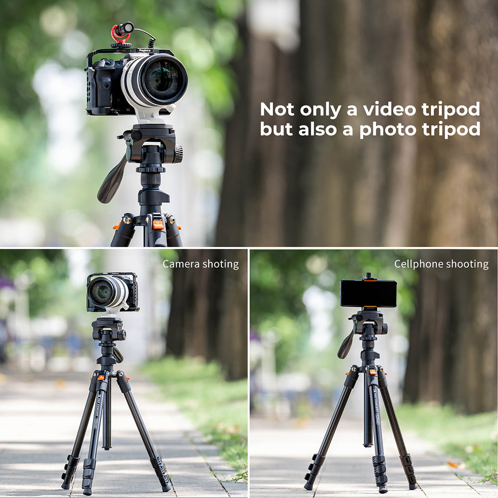 NA-3120 Telefon Stativ 40 Zoll für Gopro iPhone Samsung Xiaomi Huawei - Hochwertiges Aluminium Reise Tripode Par