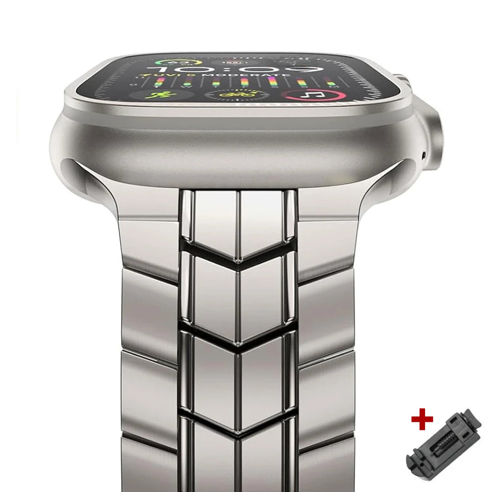Luxus Apple Watch Armband 41mm 45mm 40mm 44mm - Herren Business Edelstahl-Armband für iWatch Serie 9 8 7  - Phone Heaven Zone