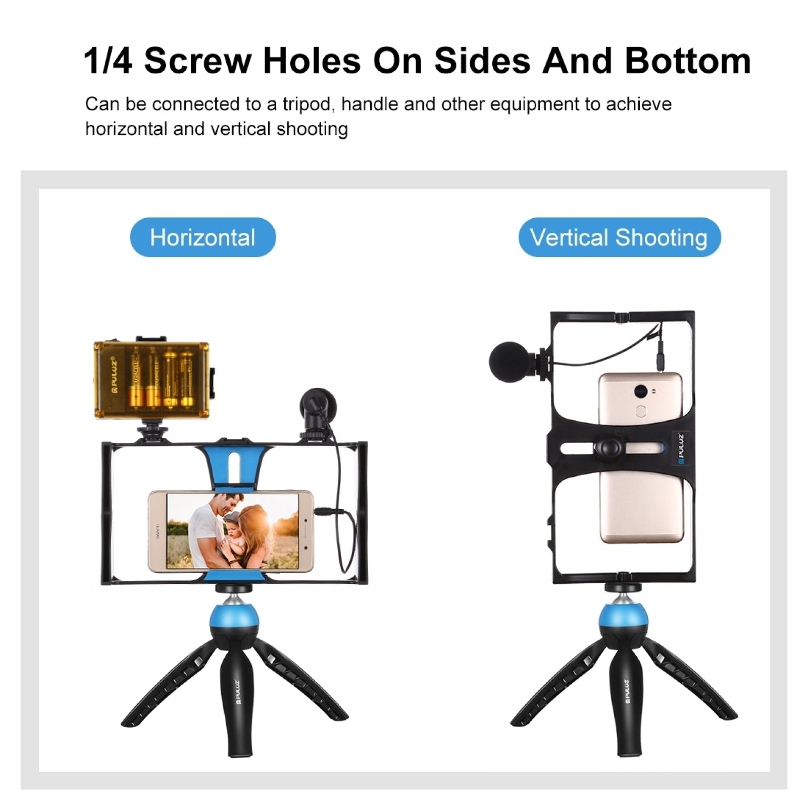 Kamera-Käfig Stabilisator für Smartphones: Filmproduktion Rig & Handgriff Halterung | Premium und Android - Phone Heaven Zone