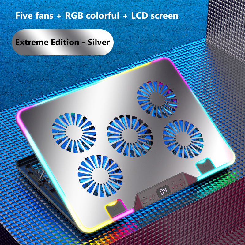 Premium Qualität Jomaa RGB Gaming Laptop Stand | Luftkühler Notebook-Halter mit 6 Lüftern | Basis geeignet für 12-17 Laptops