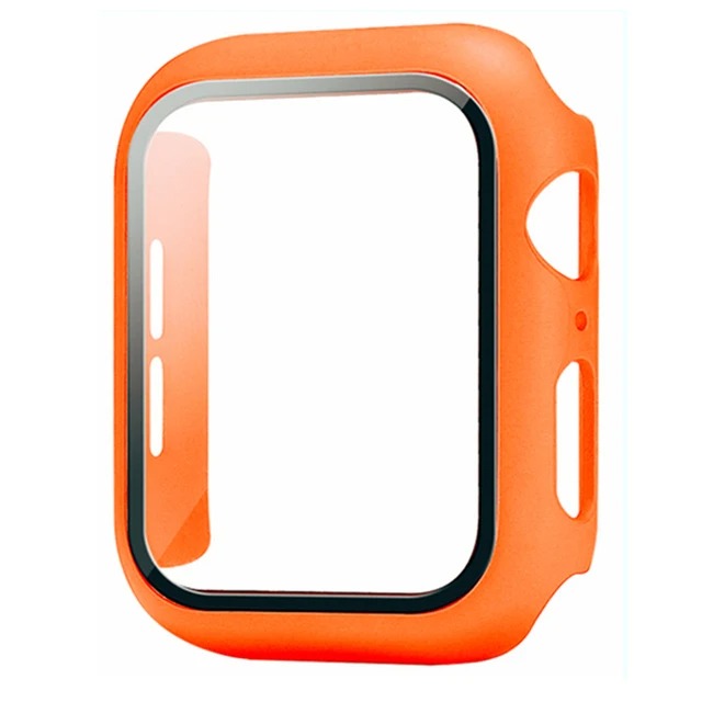 Hochwertige Glasabdeckung-Hülle & Case für Apple Watch Serie 9/8/7/6/SE/5: 44mm, 40mm, 41mm, 45mm, 42mm, 38mm | Cover