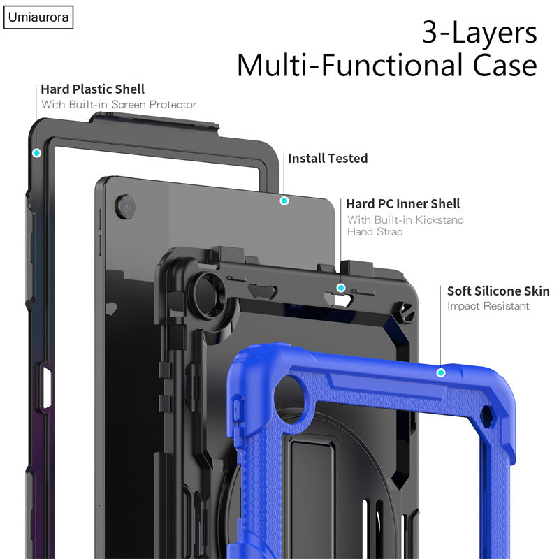 Premium Case: Apple iPad Hülle mit militärischem Schutz & Handschlaufe - Robustes Gehäuse & Cover für 10,2" 9. Gen, 9,7