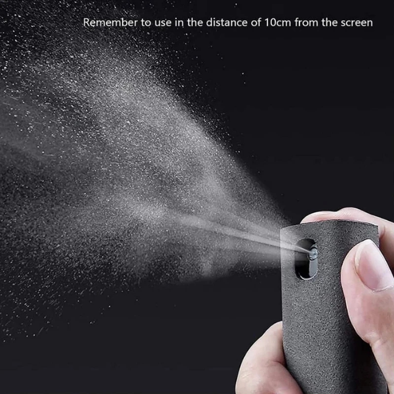 2-in-1 Premium Mikrofaser Bildschirmreiniger Sprayflasche & Mikrofasertuch für Handy, iPhone, iPad, MacBook, Laptop, Computer