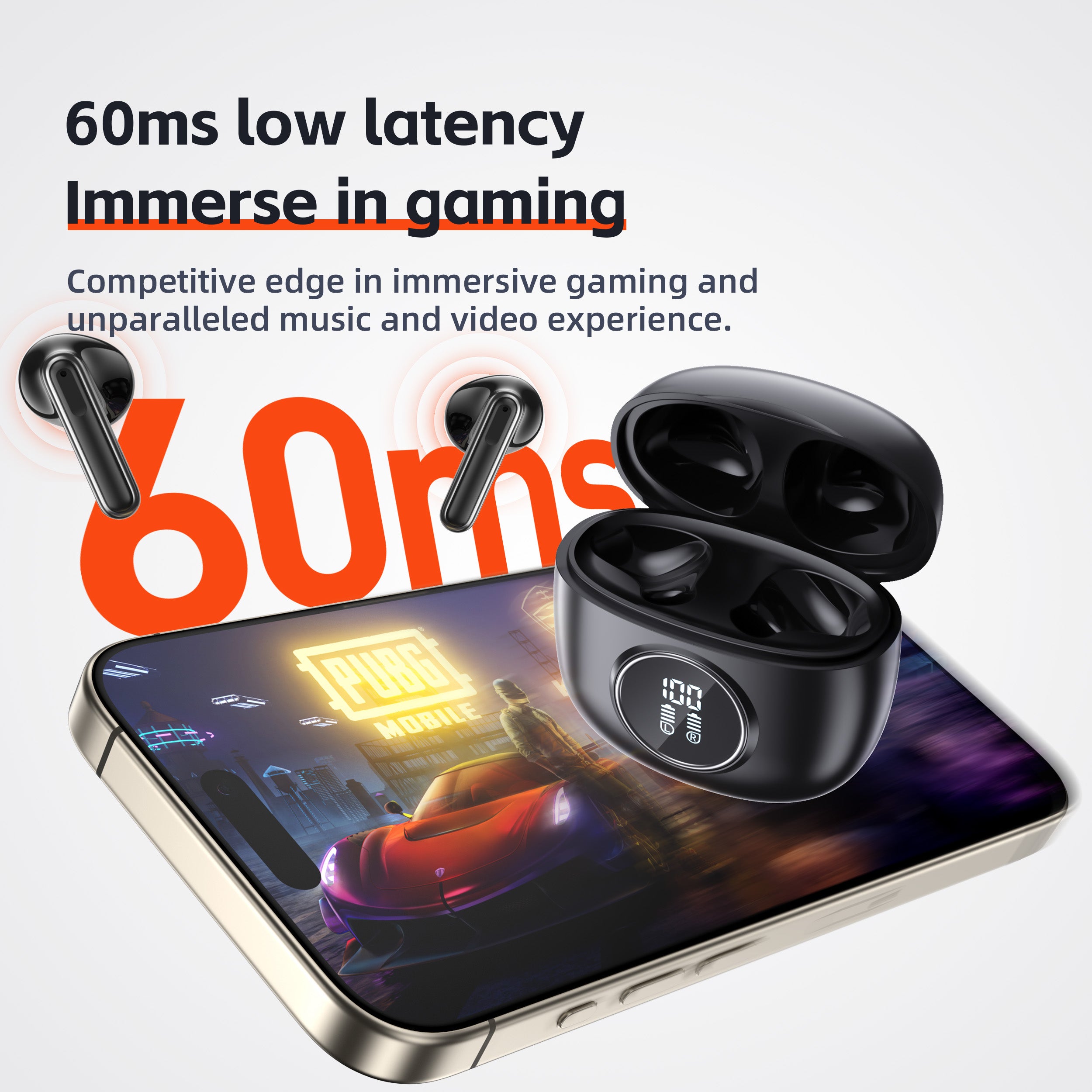 Hochwertige Bluetooth 5.3 TWS-Kopfhörer: HD-Mikrofon, HiFi, 13-mm-Treiber, Wasserdicht, Niedrige Latenz für Gaming/Fitness/Lifestyle